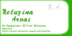 meluzina arvai business card